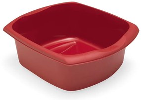 Tehlovočervený štvorcový plastový lavór Addis, 38 x 32 x 14 cm