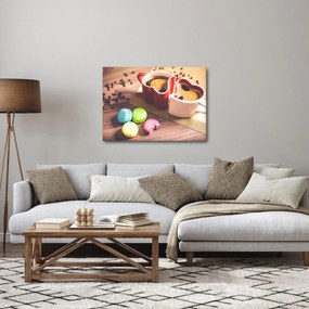 Obraz kávy a makronek (70x50 cm)
