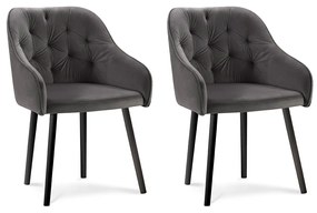 Sada 4 ks Zamatová stolička Luisa dĺžka 54 × šírka 50 × výška 80 cm MILO CASA