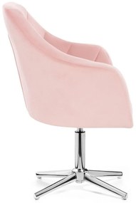 LuxuryForm DESIGN Kreslo ROMA VELUR na striebornom kríži - svetlo ružové