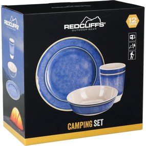 Redcliffs 12-dielna súprava riadu z melamínu, modrá