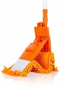 BRILANZ Mop plochý ženilkový s teleskopickou tyčou 120 cm, oranžový