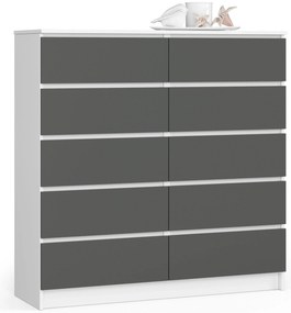 Komoda Kapil III (biela + sivá). Akcia -18%. Vlastná spoľahlivá doprava až k Vám domov. 1128649