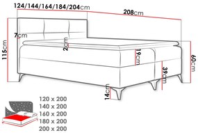 Manželská posteľ 160cm Despedira  (červená). Vlastná spoľahlivá doprava až k Vám domov. 1122108