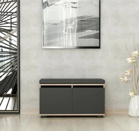 Skrinka na topánky Drago Walnut and Blackčierna