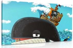 Obraz pirátska loď na veľrybe - 60x40