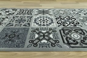 Protišmykový behúň Patchwork - sivý