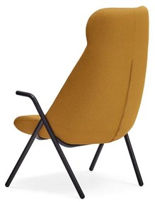 Žlté kreslo Teulat Dins, výška 114 cm