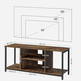 TV stolek Vasagle Pafo hnědý/černý