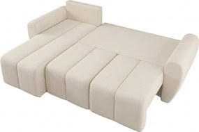 Rozkladacia obojstranná sedacia súprava do L SEVIO 246x145 cm, krémová + 2 vankúšiky ZDARMA