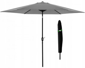 Zahradní slunečník s ochranným obalem VELLO 300 cm šedý