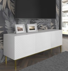 TV skrinka/stolík C 3D 150 Rowanna (biela lesklá + čierna). Akcia -20%. Vlastná spoľahlivá doprava až k Vám domov. 1125037