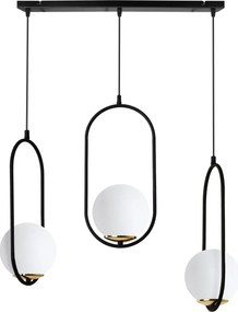 Závesné svietidlo Florence, 3x biele sklenené tienidlo, b/g, UI