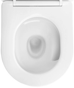 Rea Carlo Mini, závesná WC misa 490x365x370mm, Rimless Tornado NF + toaletné WC sedadlo, biela lesklá, REA-C1260