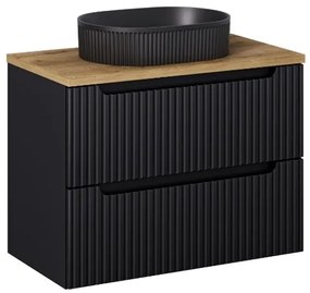 Umyvadlo na desku BEYOND 3 56 cm černé