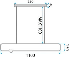 Toolight Toolight, LED závesné osvetlenie, 35W, 4000K, 1500lm, G123-CP, čierna-biela, OSW-02615
