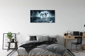 Obraz na plátne Forest Unicorn moon 100x50 cm