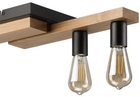 Luster na lanku CORTINA 4xE27/15W/230V čierna/dub