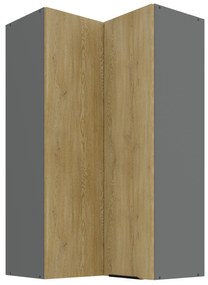 Rohová horná kuchynská skrinka Carminia 60x60 GN-108 2F (90) (dub cremona + antracit). Vlastná spoľahlivá doprava až k Vám domov. 1127939