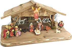 AMADEA Drevený betlehem šedohnedý BEZ FIGURÍK 45 cm