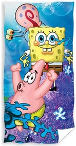 Detská osuška  Sponge Bob Hrátky s Garym 70x140 cm