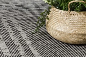 Koberec šnúrkový SIZAL PATIO ploské tkanie 3071 Grécky ramka - čierny