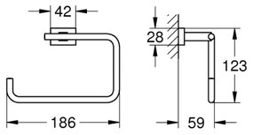 GROHE 40510001 - Držiak na uteráky ESSENTIALS CUBE 188 mm lesklý chróm