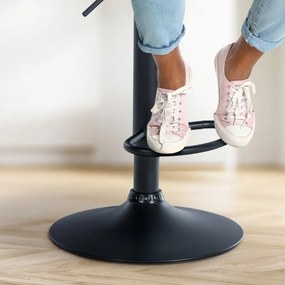 Barová stolička Olinda - zamat, čierny rám - black