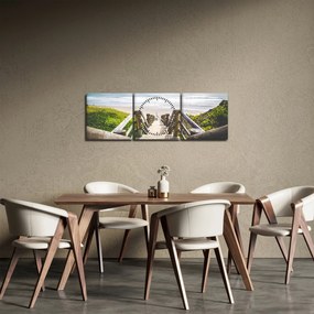 Obraz - Vstup na pláž (s hodinami) (90x30 cm)