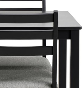 Sada jedálenského stola a 4 ks stoličiek EMILY čierna