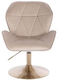 LuxuryForm DESIGN Stolička MILANO MAX VELUR na zlatom tanieri - latte