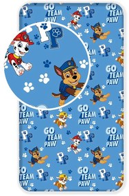 Modrá napínacia bavlnená detská plachta 90x200 cm Paw Patrol – Jerry Fabrics