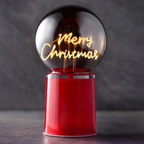 GLOW BALL Dekoračná guľa "Merry Christmas" - červená