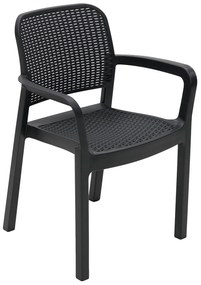 DEOKORK Záhradná plastová stolička KARA (antracit)