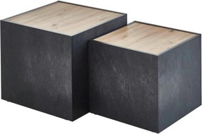 XXXLutz KONFERENČNÝ STOLÍK, bridlicová, dub artisan, kompozitné drevo, 50-43/50-43/40-35 cm MID.YOU - Stolíky do obývačky - 001067014801