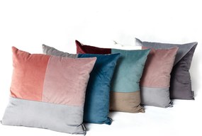 Patchwork štvorcový vankúš ružová sivá lila