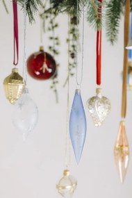 Bella Rose Sklenená vianočná ozdoba Lampáš Žltá Lesk