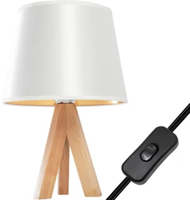 Toolight - Nočná stolová lampa E27 60W APP976-1T, biela-hnedá, OSW-06683
