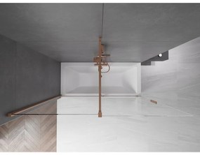 Mexen Velar, 2-krídlová posuvná vaňová zástena 180 x 150 cm, 8mm číre sklo, medená matná, 896-180-000-01-65
