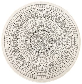 NORTHRUGS - Hanse Home koberce Kusový koberec Twin-Wendeteppiche 103101 creme schwarz – na von aj na doma - 240x240 (priemer) kruh cm