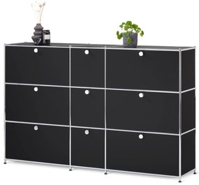 Komoda »CN3« s 9 výklopnými dvierkami, čierna
