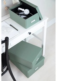 Kartónový úložný box zelenomodrý s vekom 34,5x45x18,5 cm Katrin Canvas Paper Laminate – Bigso