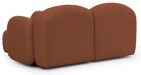 Terakotová rohová pohovka z textílie buklé (pravý roh/s leňoškou) Orbit – Ropez