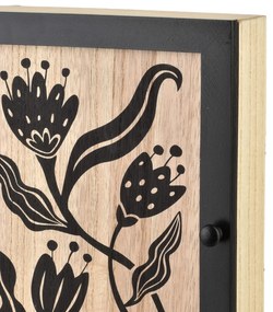 Skříňka na klíče STACY Bloom 26x20 cm černá/hnědá