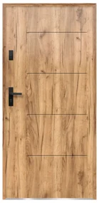 Vchodové dvere Tytan, 80 P, rozmer vr. zárubne: 900 × 2070 mm, oceľ, pravé, dub Sonoma, plné