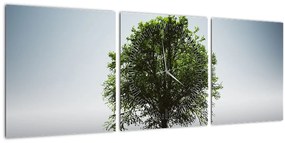 Obraz - Osamotený strom (s hodinami) (90x30 cm)