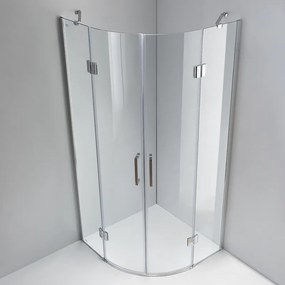 BPS-koupelny Štvrťkruhový sprchový kút KZ92 90x90 chróm/transparent - bez vaničky