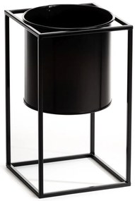 KOVOVÝ KVETINÁČ SO STOJANOM RING 40X23 CM ČIERNA