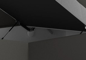 Rohová posteľ Andrew pravá 110x200 cm, tmavo šedá látka