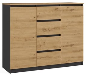 Komoda Musecalo 8 (antracit + biela). Akcia -18%. Vlastná spoľahlivá doprava až k Vám domov. 1132845